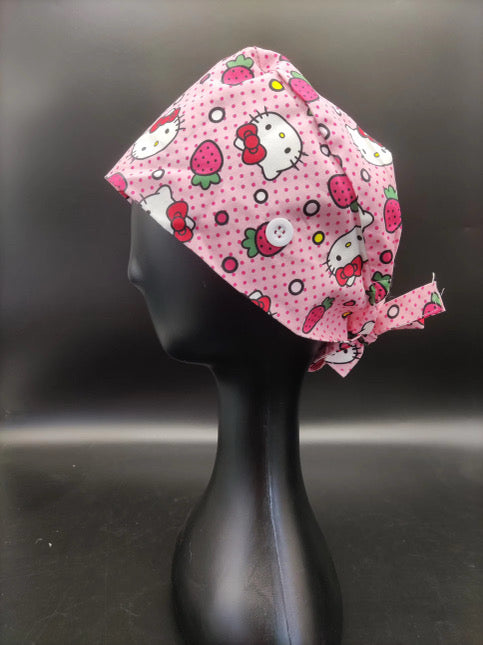 Strawberry Hello Kitty Scrub Cap